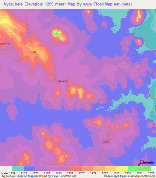 Nyarubele,Tanzania Elevation Map