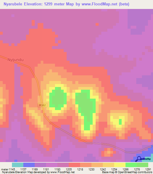 Nyarubele,Tanzania Elevation Map