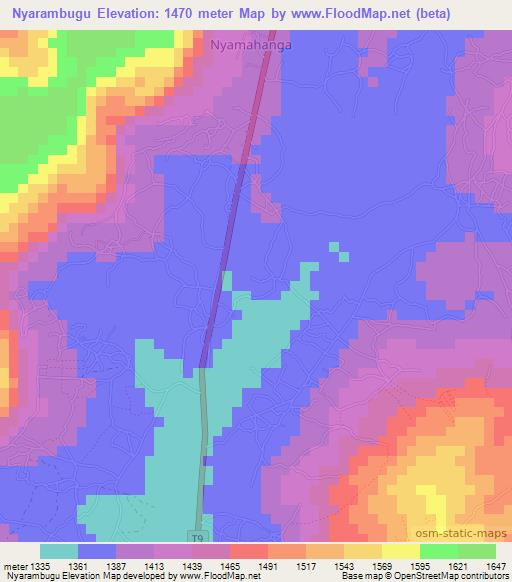 Nyarambugu,Tanzania Elevation Map