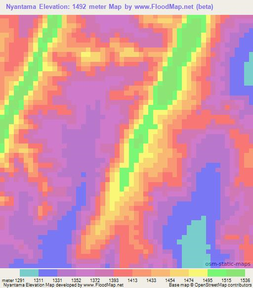 Nyantama,Tanzania Elevation Map