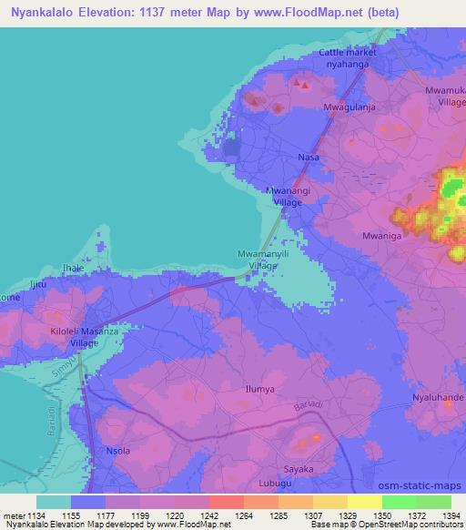 Nyankalalo,Tanzania Elevation Map