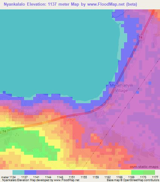 Nyankalalo,Tanzania Elevation Map