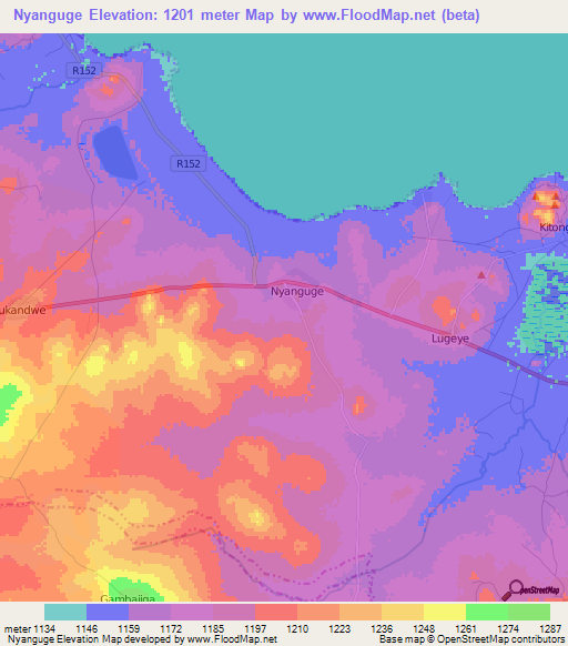 Nyanguge,Tanzania Elevation Map