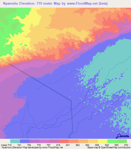 Nyamsitu,Tanzania Elevation Map