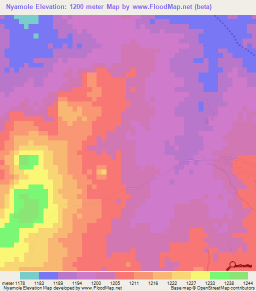 Nyamole,Tanzania Elevation Map