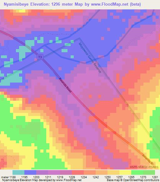 Nyamisibeye,Tanzania Elevation Map