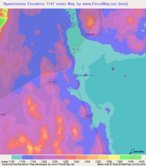 Nyamirembe,Tanzania Elevation Map