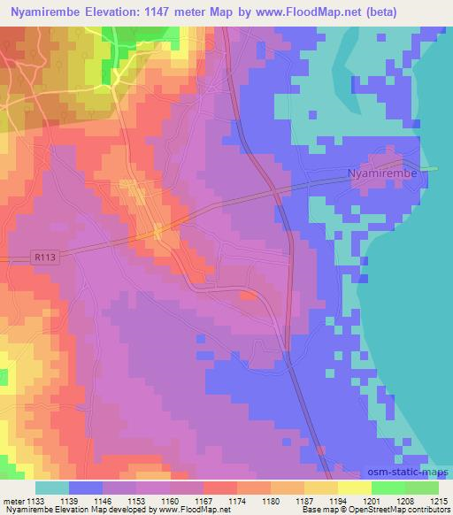 Nyamirembe,Tanzania Elevation Map
