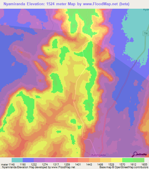 Nyamiranda,Tanzania Elevation Map