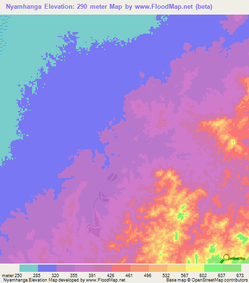 Nyamhanga,Tanzania Elevation Map