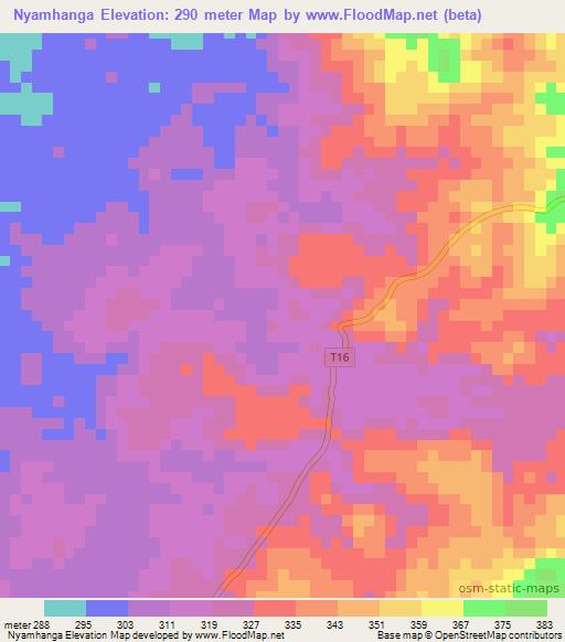 Nyamhanga,Tanzania Elevation Map