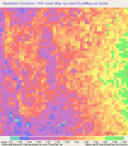 Nyamhale,Tanzania Elevation Map