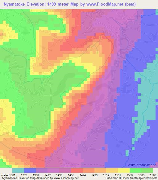 Nyamatoke,Tanzania Elevation Map