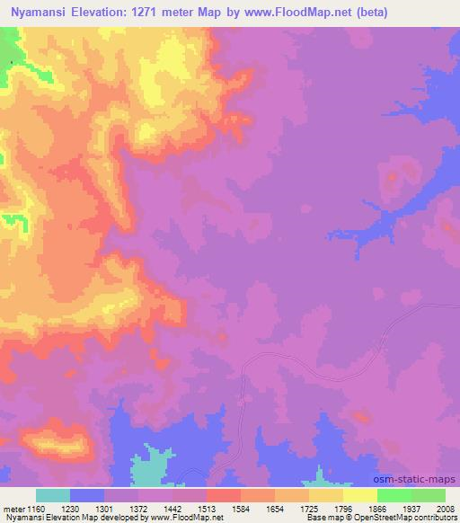 Nyamansi,Tanzania Elevation Map