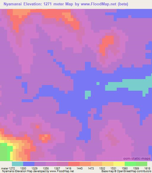 Nyamansi,Tanzania Elevation Map