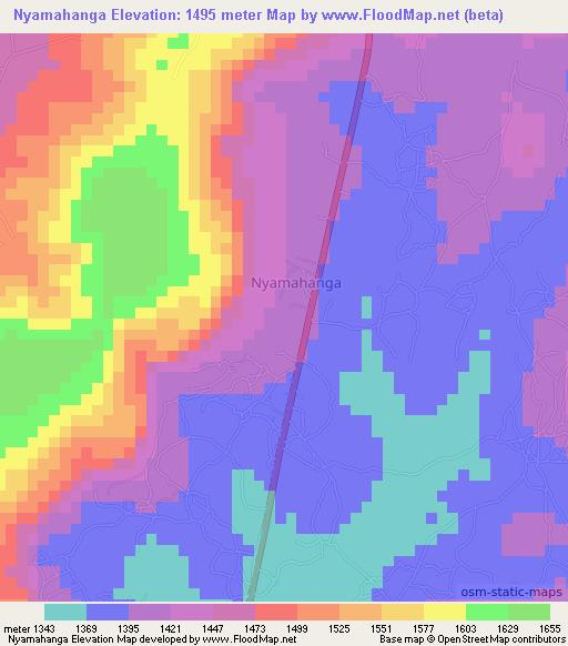 Nyamahanga,Tanzania Elevation Map