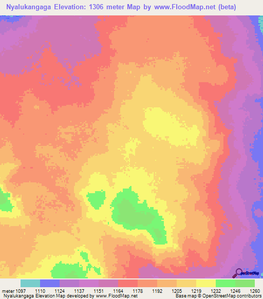 Nyalukangaga,Tanzania Elevation Map