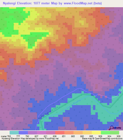 Nyalengi,Tanzania Elevation Map