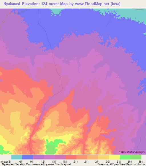 Nyakatasi,Tanzania Elevation Map