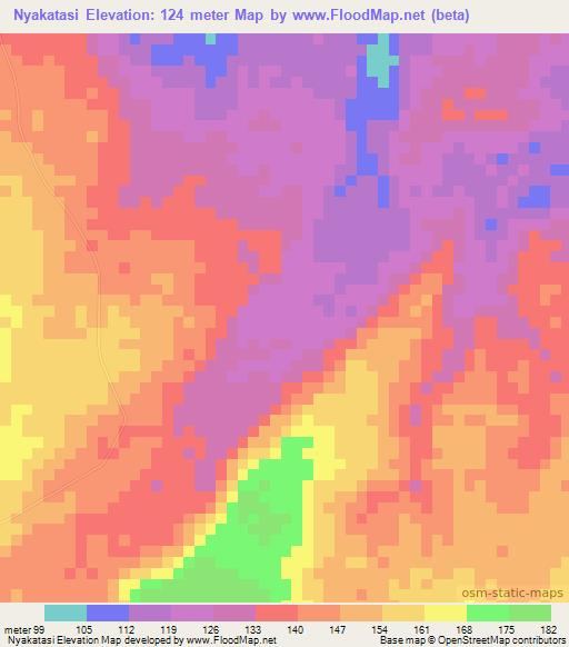 Nyakatasi,Tanzania Elevation Map