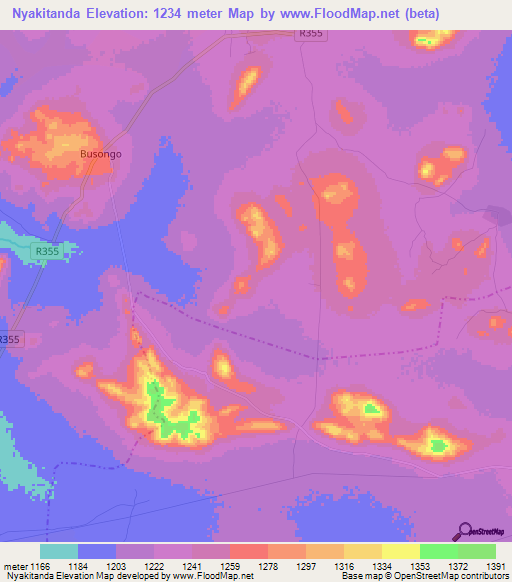 Nyakitanda,Tanzania Elevation Map