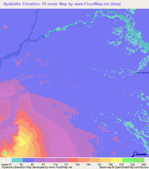 Nyakisiku,Tanzania Elevation Map