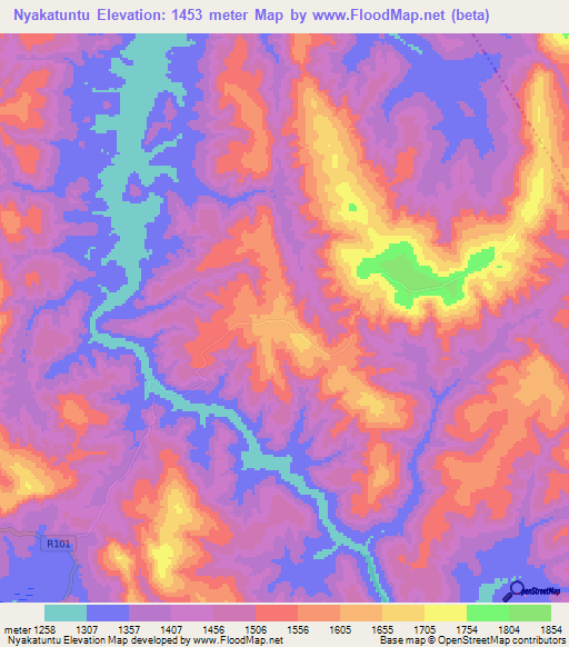 Nyakatuntu,Tanzania Elevation Map