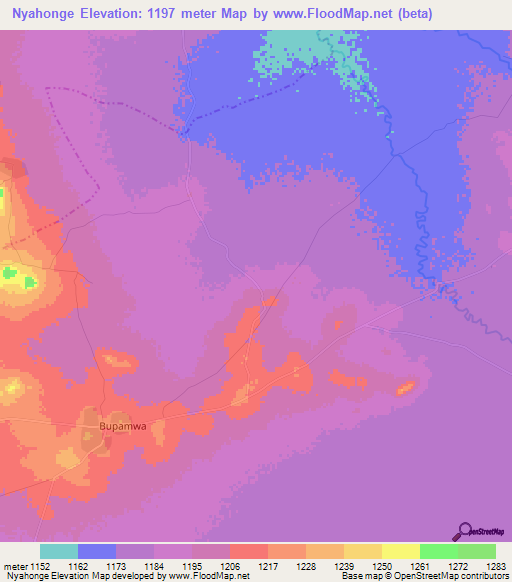 Nyahonge,Tanzania Elevation Map