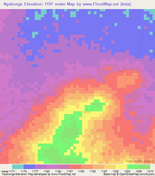 Nyahonge,Tanzania Elevation Map