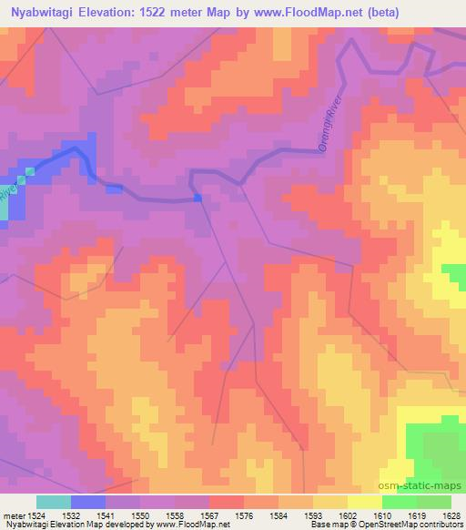 Nyabwitagi,Tanzania Elevation Map