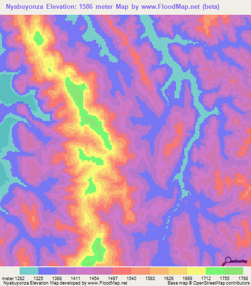 Nyabuyonza,Tanzania Elevation Map