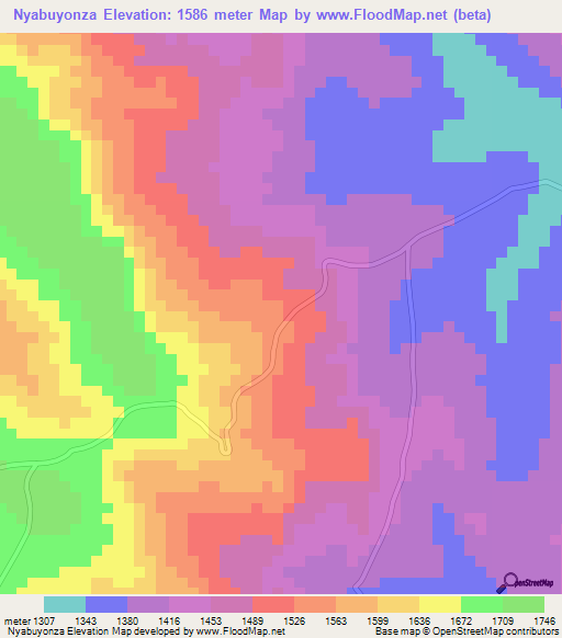 Nyabuyonza,Tanzania Elevation Map