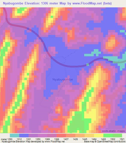 Nyabugombe,Tanzania Elevation Map