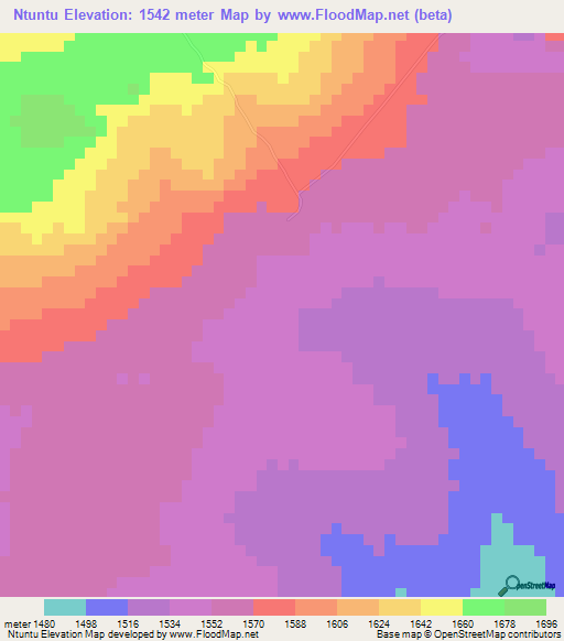 Ntuntu,Tanzania Elevation Map