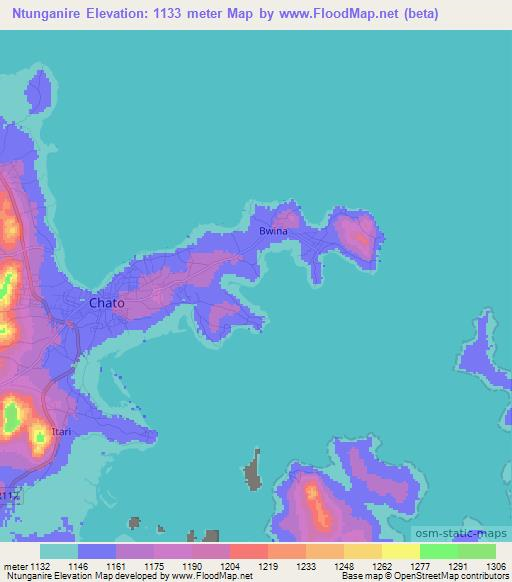 Ntunganire,Tanzania Elevation Map