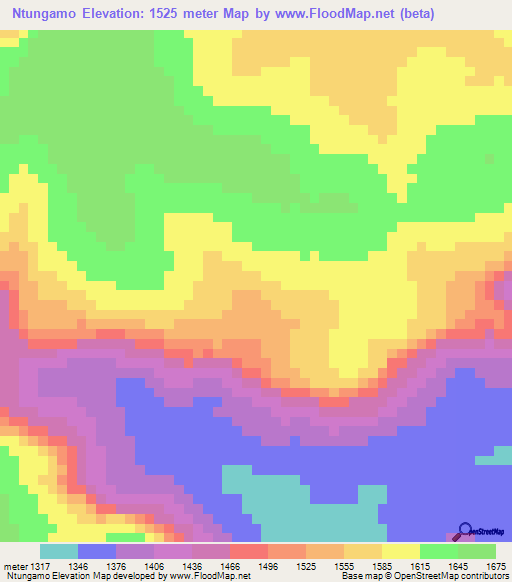 Ntungamo,Tanzania Elevation Map