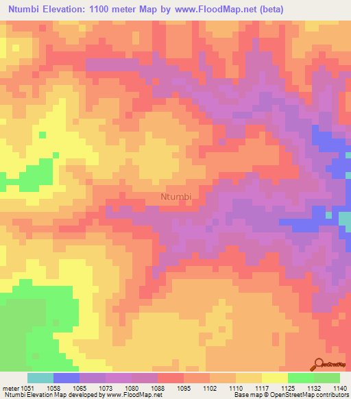 Ntumbi,Tanzania Elevation Map