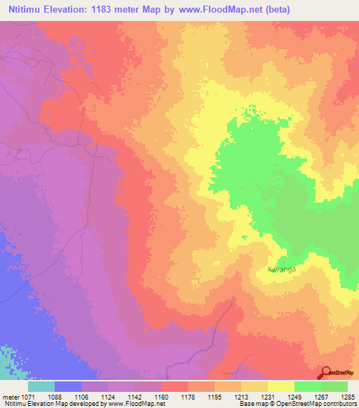 Ntitimu,Tanzania Elevation Map