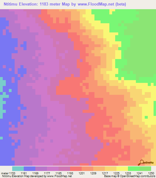 Ntitimu,Tanzania Elevation Map