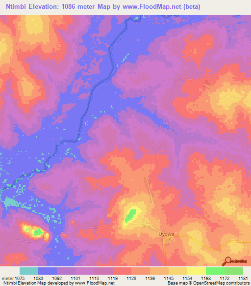 Ntimbi,Tanzania Elevation Map