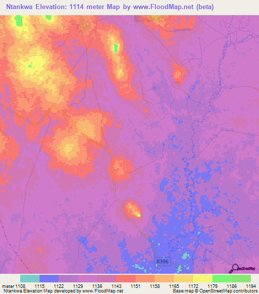 Ntankwa,Tanzania Elevation Map