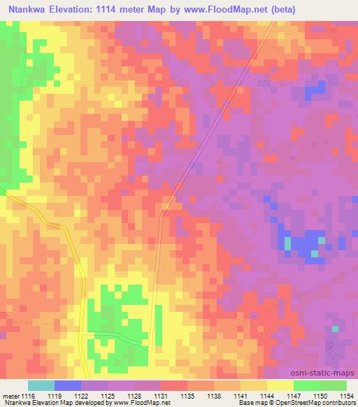 Ntankwa,Tanzania Elevation Map