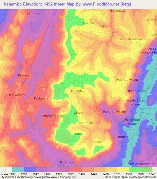 Nshamba,Tanzania Elevation Map