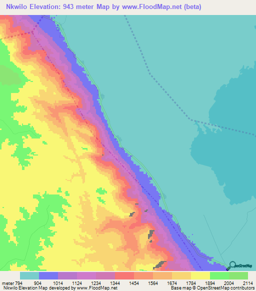 Nkwilo,Tanzania Elevation Map