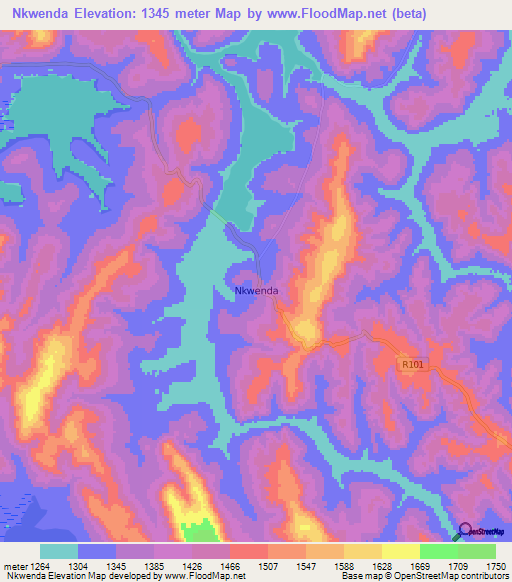 Nkwenda,Tanzania Elevation Map