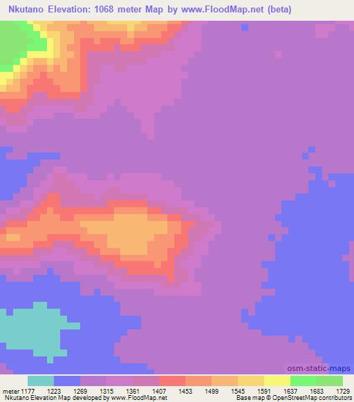 Nkutano,Tanzania Elevation Map