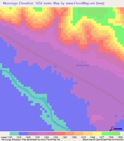 Nkurungu,Tanzania Elevation Map