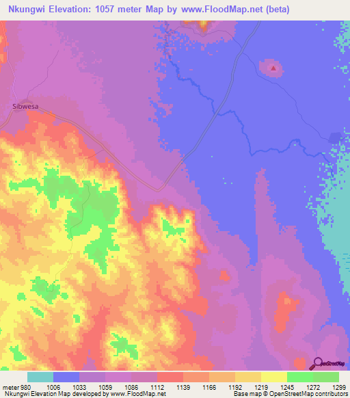 Nkungwi,Tanzania Elevation Map