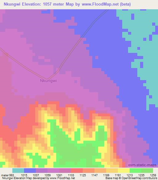 Nkungwi,Tanzania Elevation Map