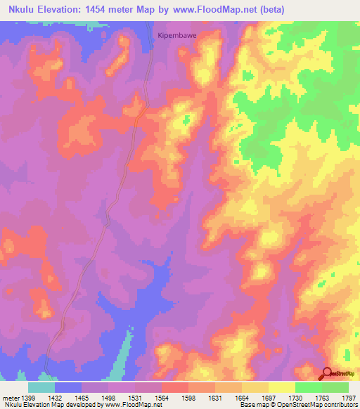 Nkulu,Tanzania Elevation Map